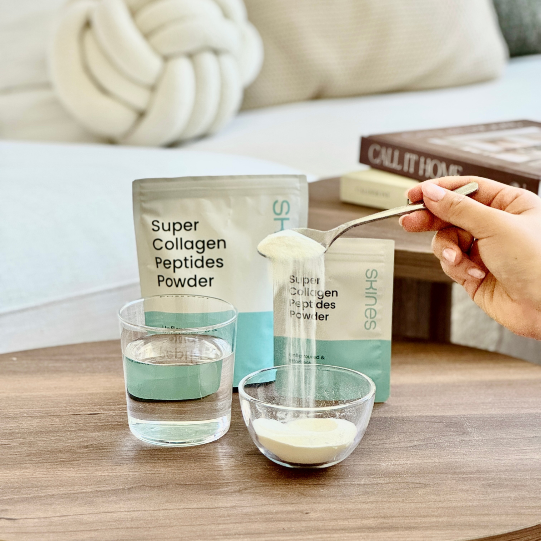 Super Collagen Peptides Powder package with 'skines' branding | SKINES