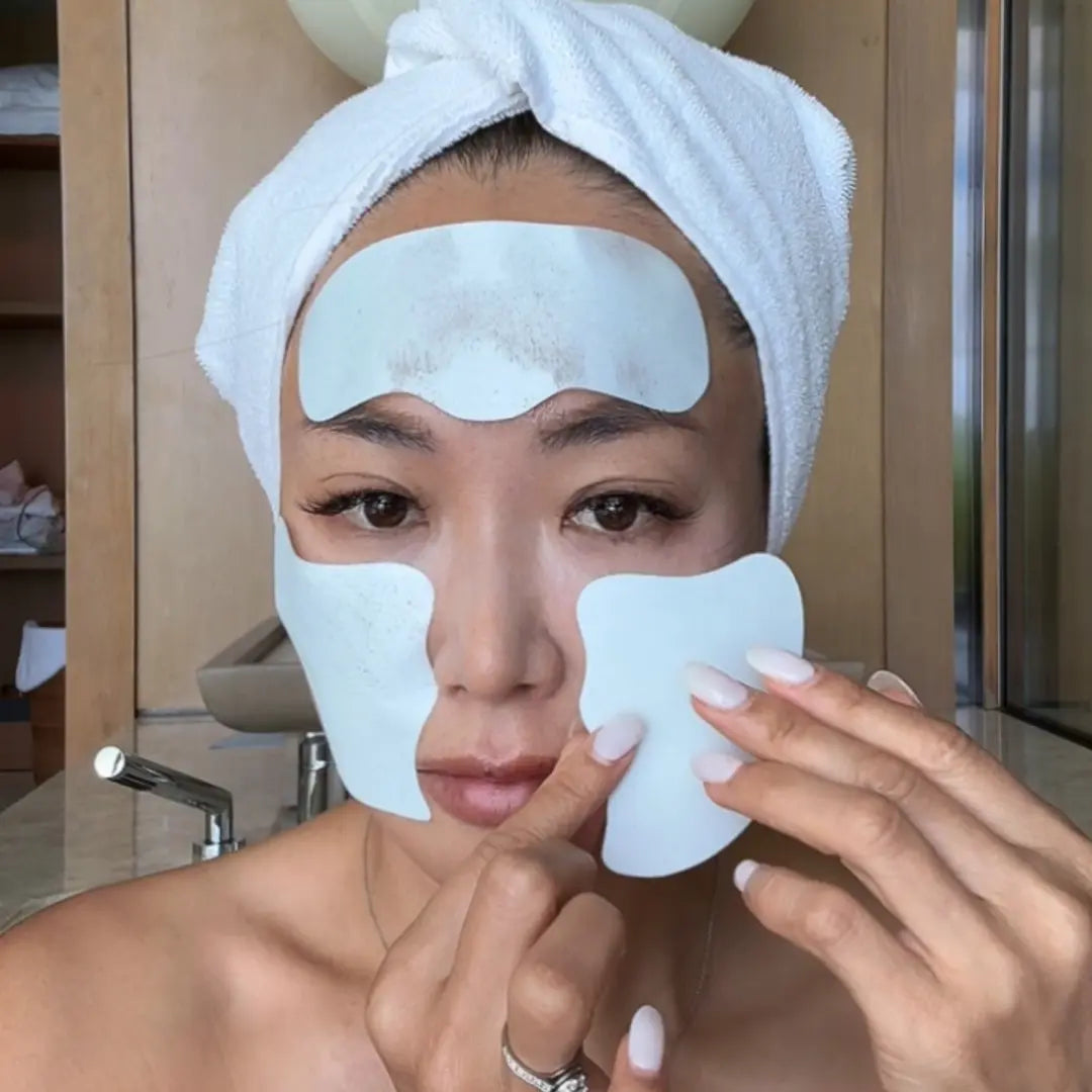 Applying Super Collagen Melting Film - Forehead/Neck + Cheek | SKINES Beauty