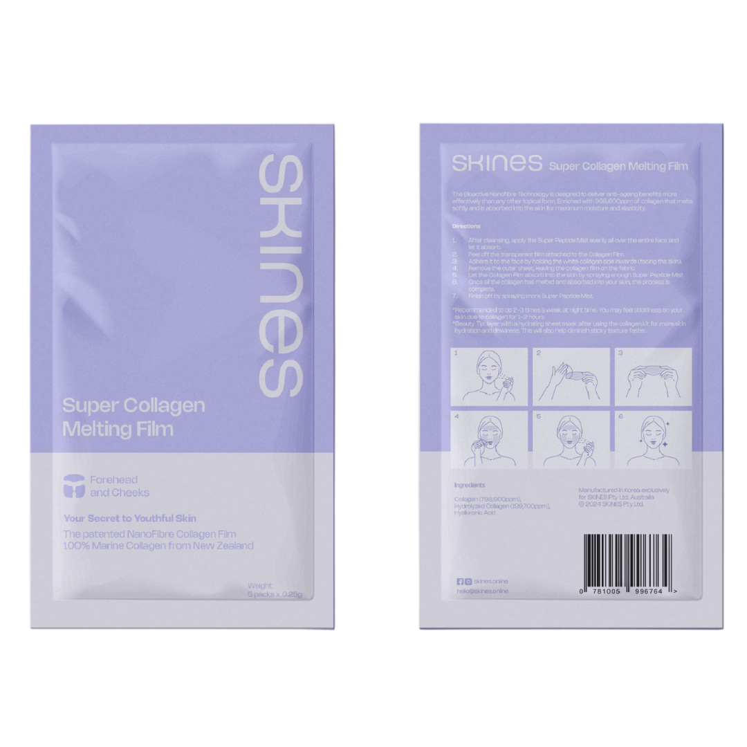 Super Collagen Melting Film - Forehead/Neck + Cheek Inside Patches | SKINES Beauty