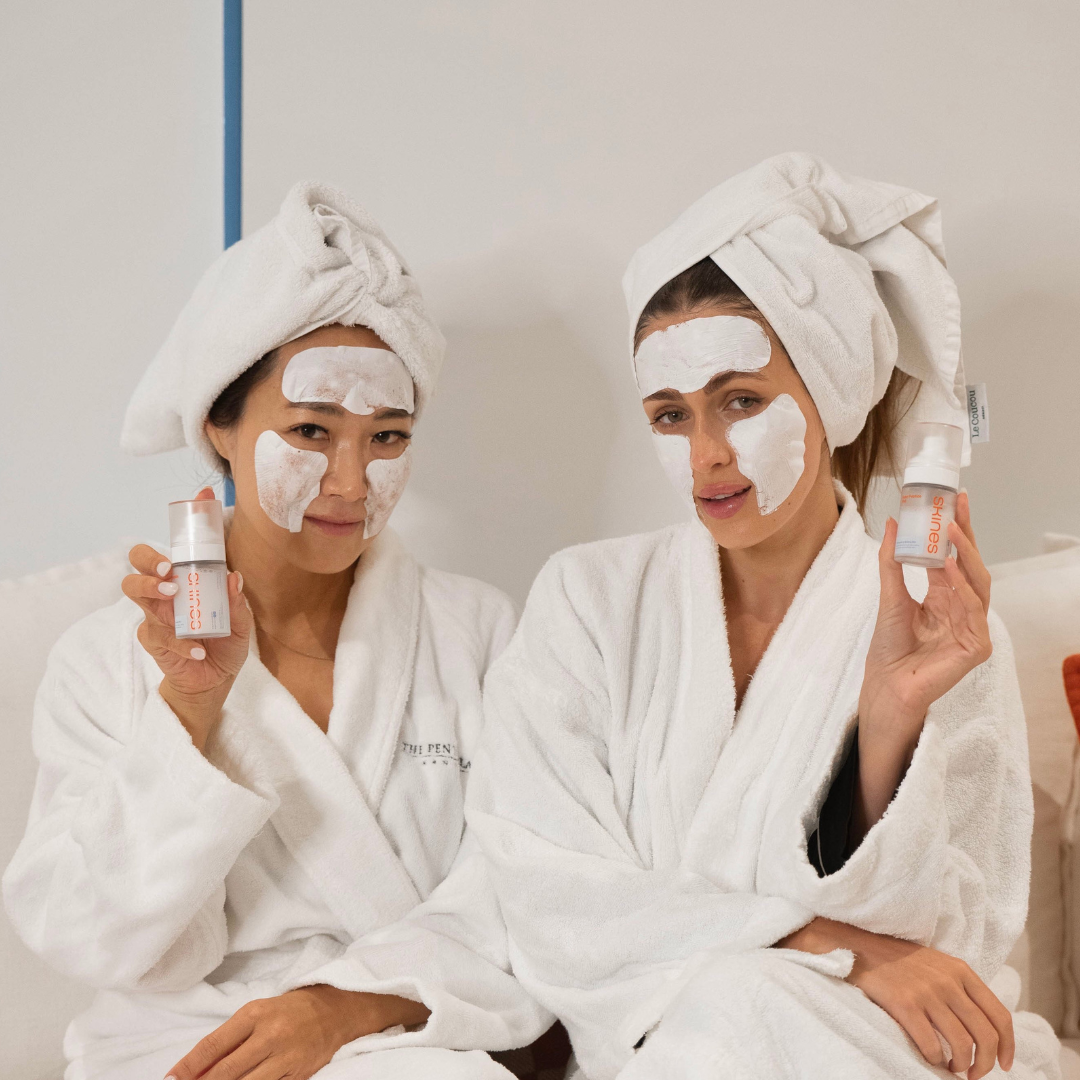 Women Using the Collagen Melting Film & Peptide Mist | SKINES Beauty